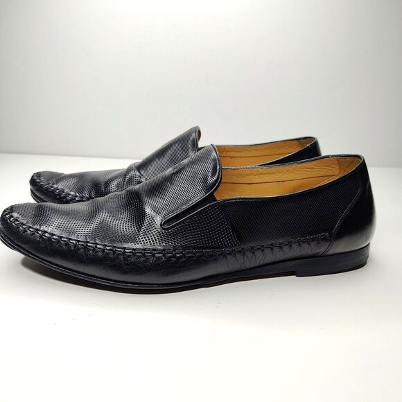 Mezlan Tore Loafer Dress Shoes Pebble Leather Black Men Size 11 M 34805 main image 4